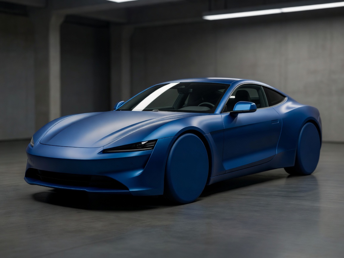 Matte blue car wrap